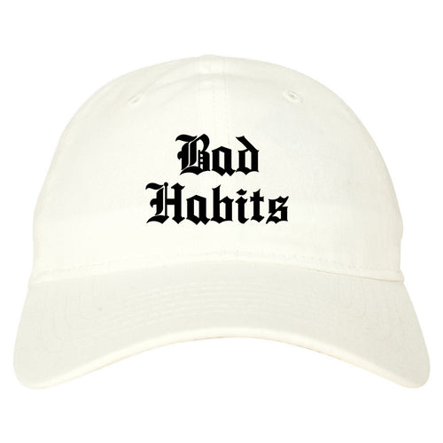 Bad Habits Goth white dad hat