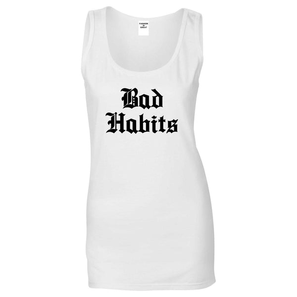 Bad Habits Goth White Womens Tank Top