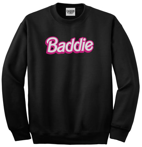 Baddie Bad Girl Unisex Crewneck Sweatshirt Black