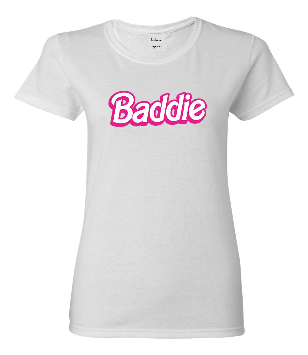Baddie Bad Girl Womens Graphic T-Shirt White