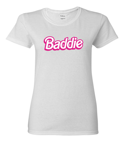 Baddie Bad Girl Womens Graphic T-Shirt White