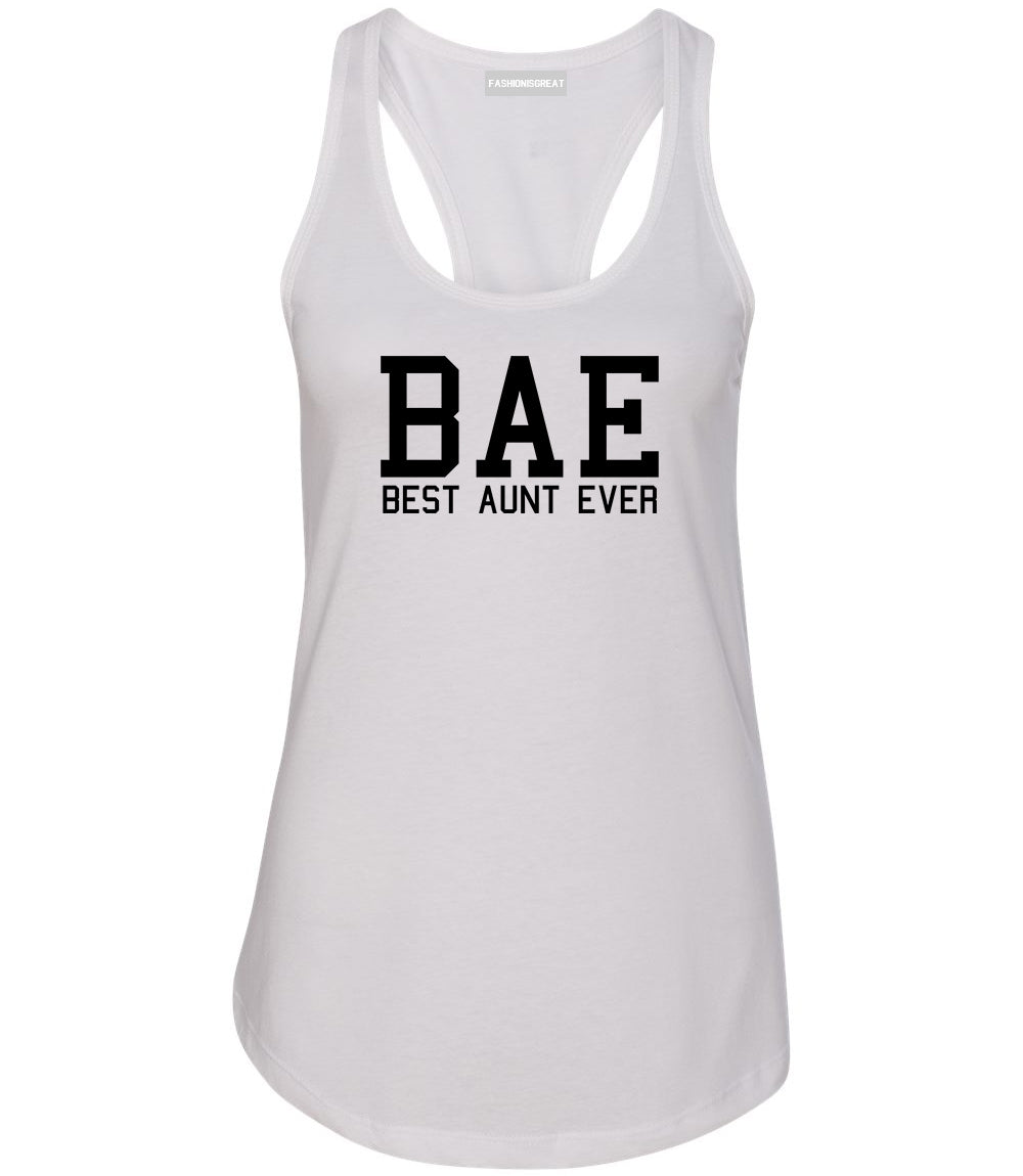 Bae Best Aunt Ever White Womens Racerback Tank Top