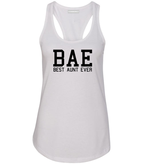 Bae Best Aunt Ever White Womens Racerback Tank Top