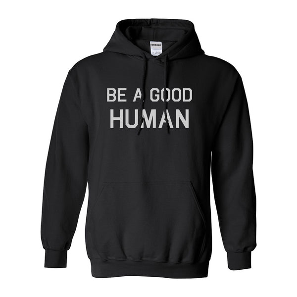 Be A Good Human Black Womens Pullover Hoodie