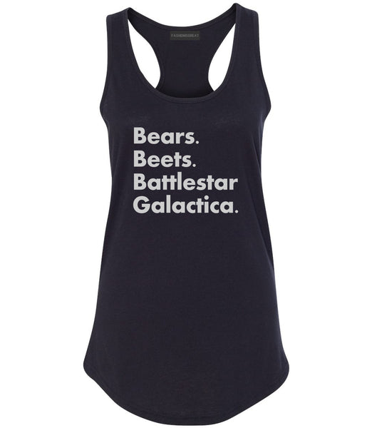 Bears Beets Battlestar Galactica Black Racerback Tank Top