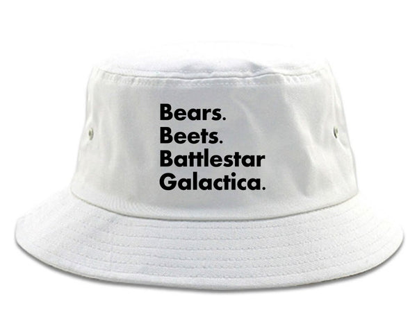 Bears Beets Battlestar Galactica White Bucket Hat