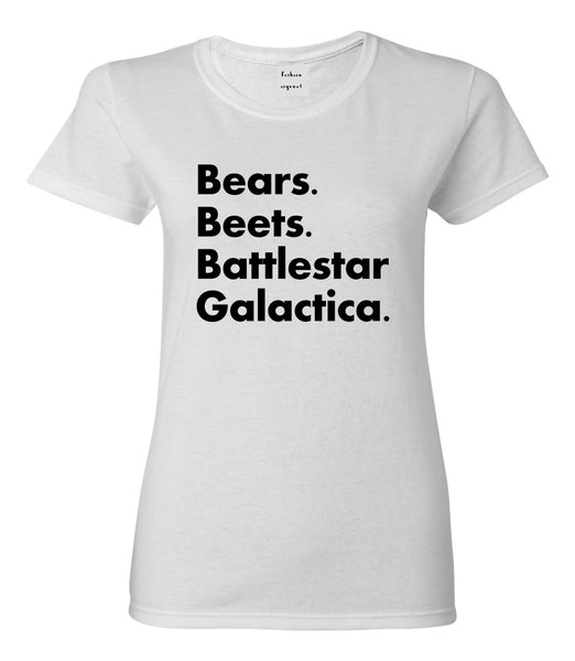 Bears Beets Battlestar Galactica White T-Shirt