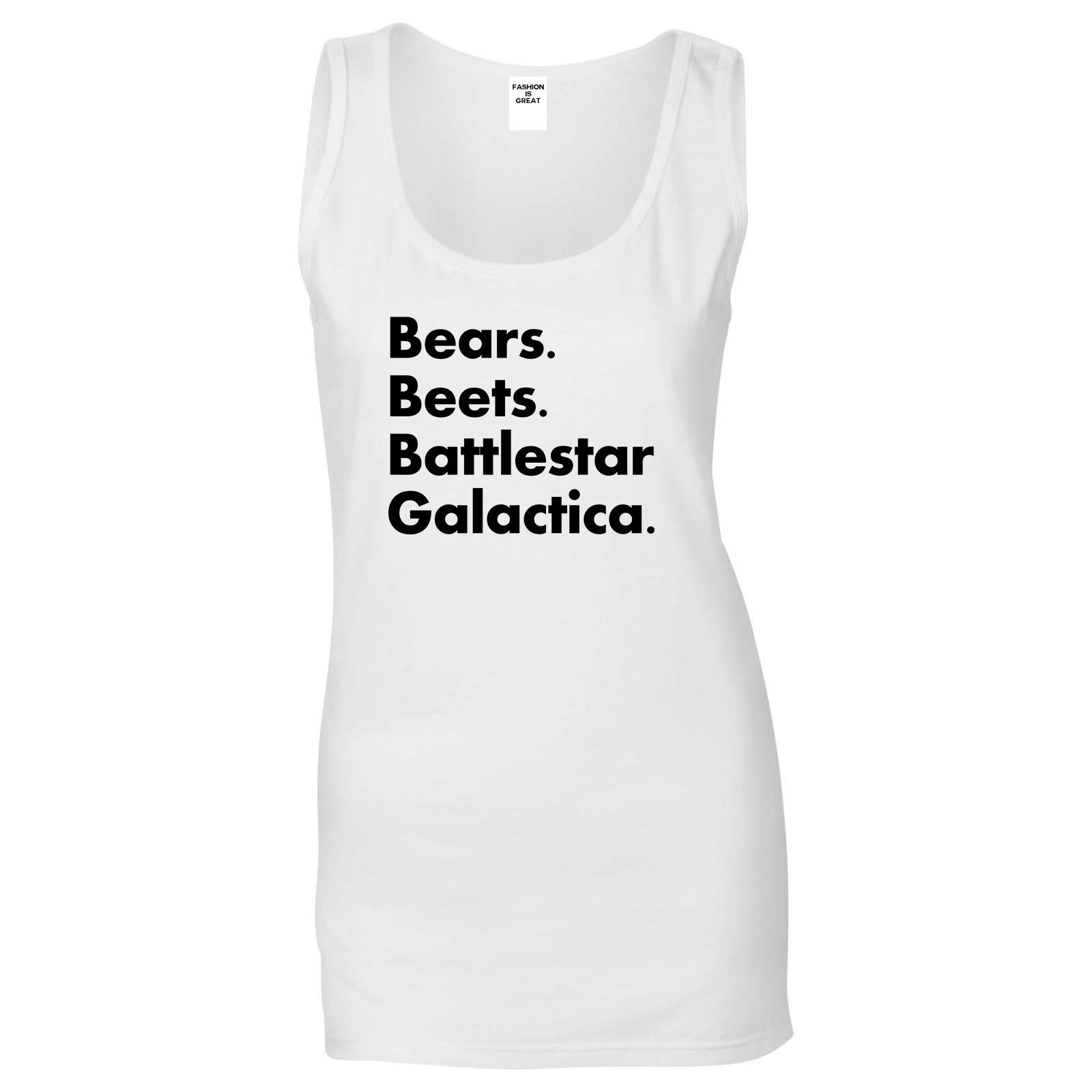 Bears Beets Battlestar Galactica White Tank Top