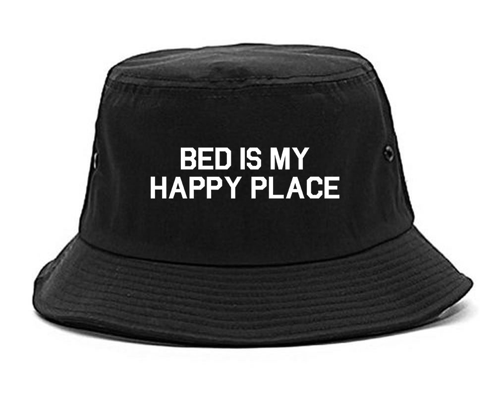 Bed Is My Happy Place Black Bucket Hat