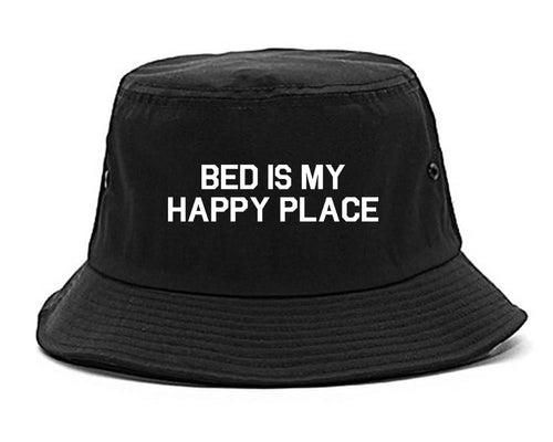 Bed Is My Happy Place Black Bucket Hat