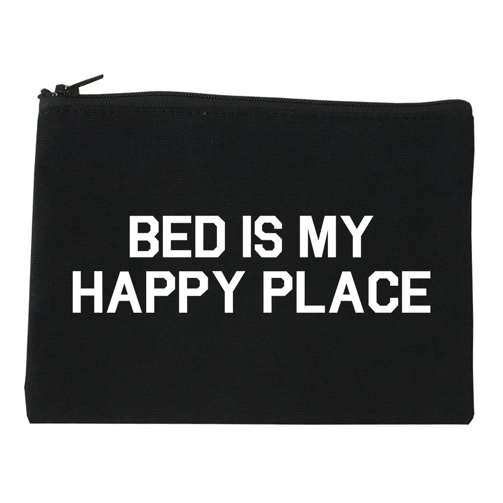 Bed Is My Happy Place Black Makeup Bag