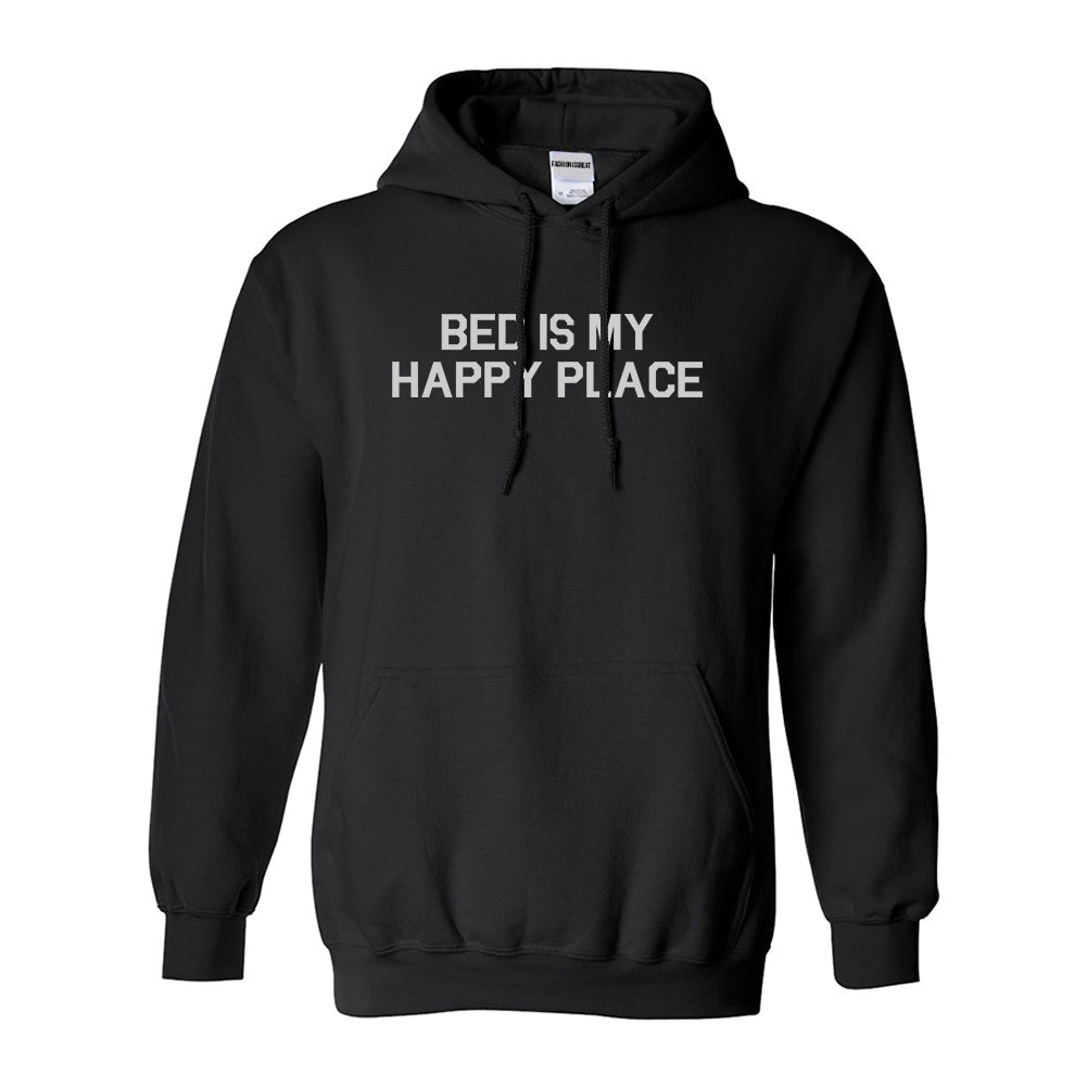 Bed Is My Happy Place Black Pullover Hoodie