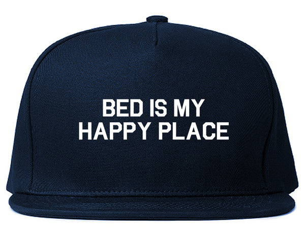 Bed Is My Happy Place Blue Snapback Hat