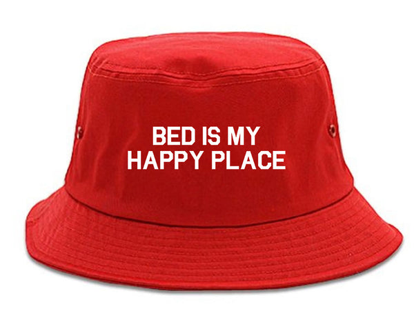 Bed Is My Happy Place Red Bucket Hat