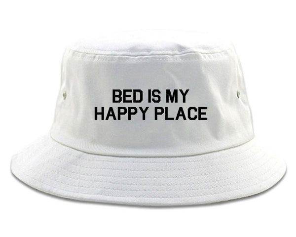 Bed Is My Happy Place White Bucket Hat