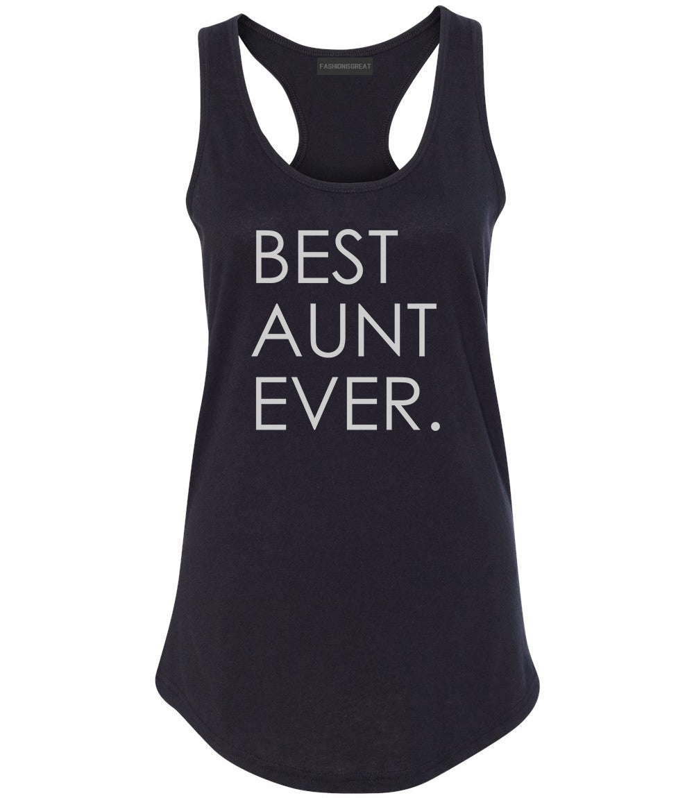 Best Aunt Ever Auntie Gift Black Womens Racerback Tank Top