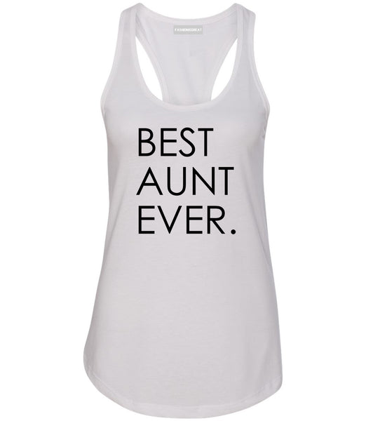 Best Aunt Ever Auntie Gift White Womens Racerback Tank Top
