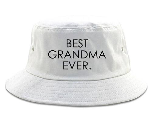 Best Grandma Ever Mom Gift white Bucket Hat