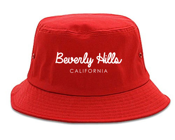 Beverly Hills California Bucket Hat Red