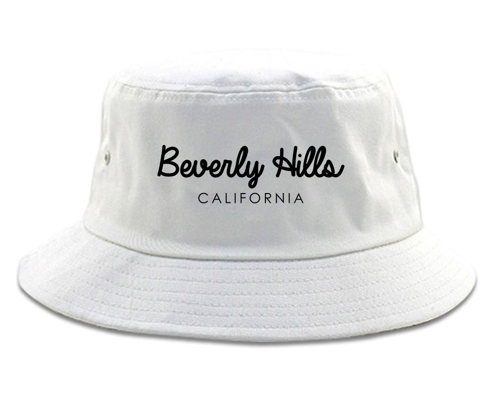 Beverly Hills California Bucket Hat White