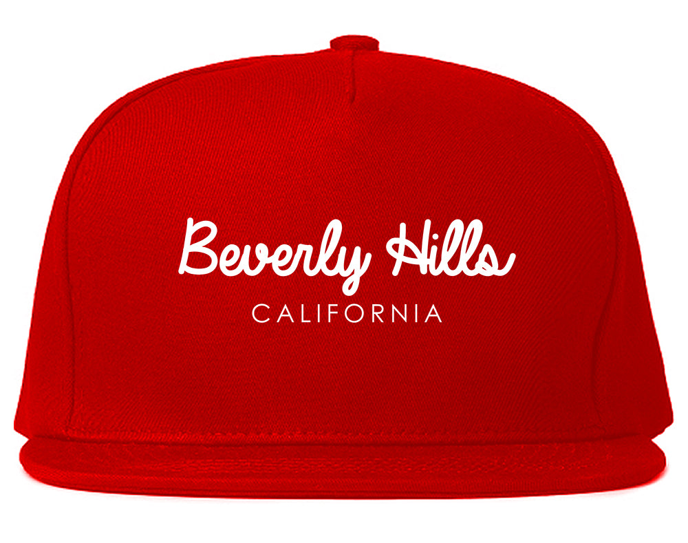 Beverly Hills California Snapback Hat Red