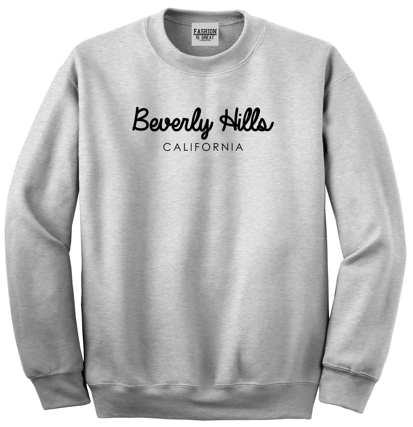 Beverly Hills California Unisex Crewneck Sweatshirt Grey