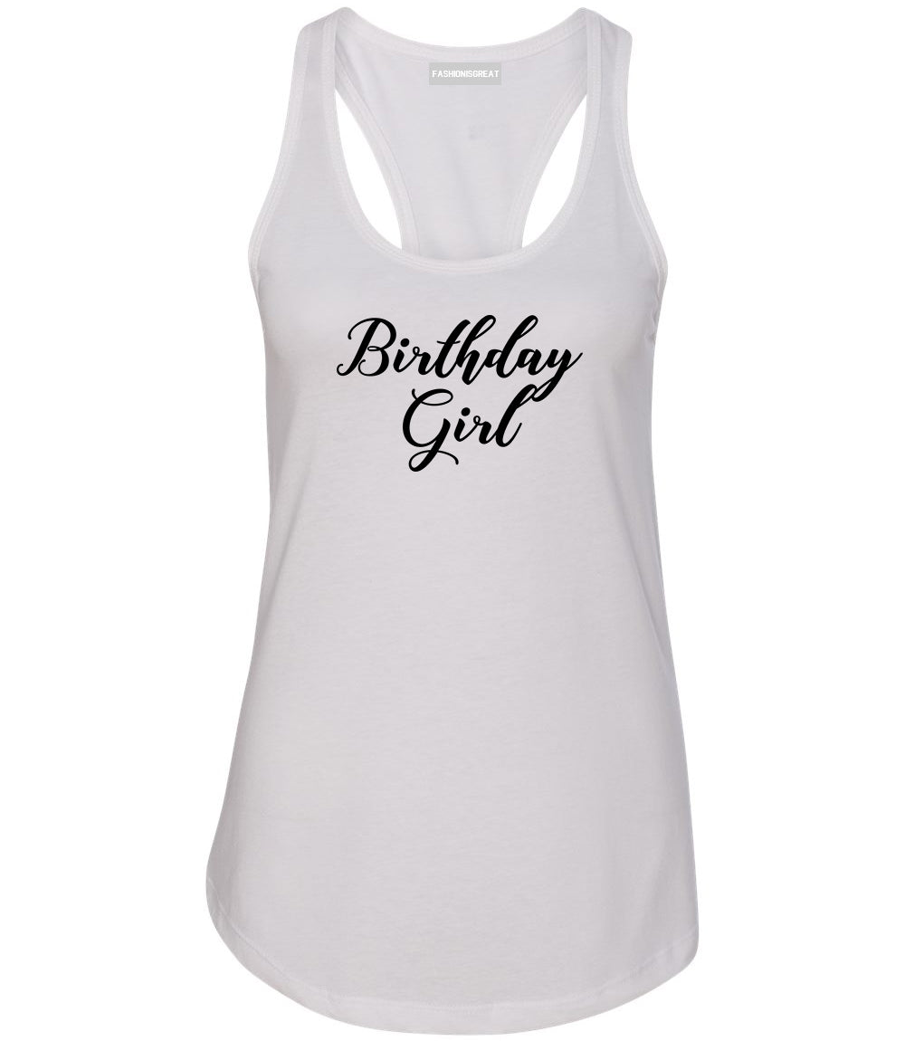 Birthday Girl Party White Womens Racerback Tank Top