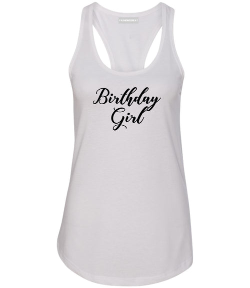 Birthday Girl Party White Womens Racerback Tank Top
