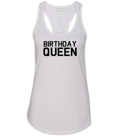 Birthday Queen Bday White Racerback Tank Top