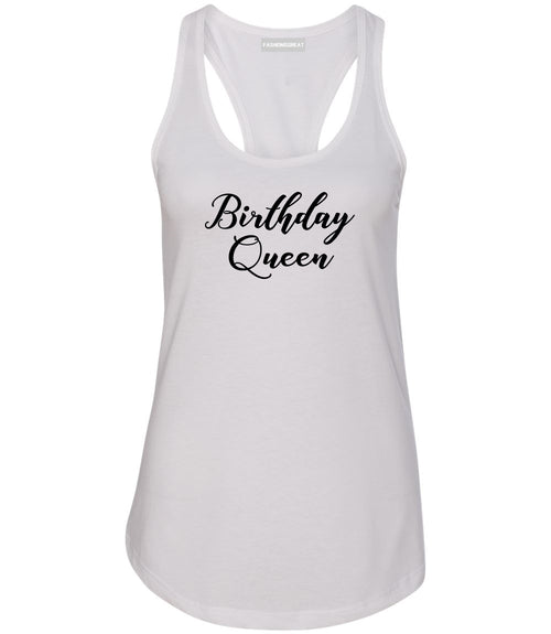 Birthday Queen White Womens Racerback Tank Top