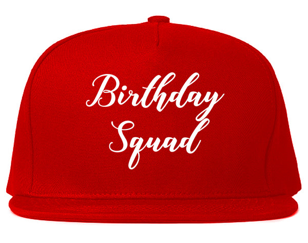 Birthday Squad Party Red Snapback Hat