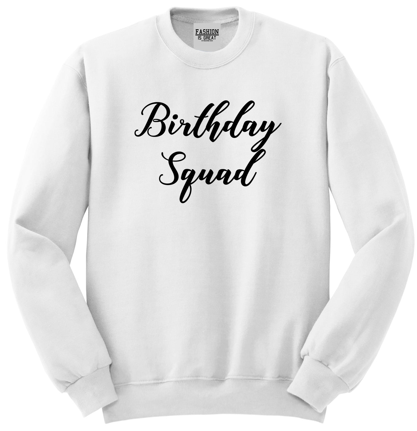 Birthday Squad Party White Womens Crewneck Sweatshirt