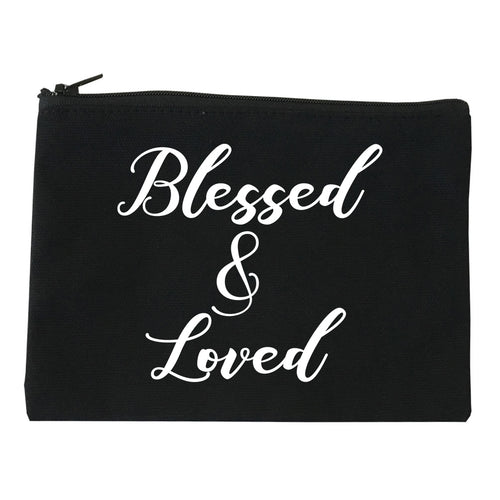 Blessed And Loved Black Makeup Bag