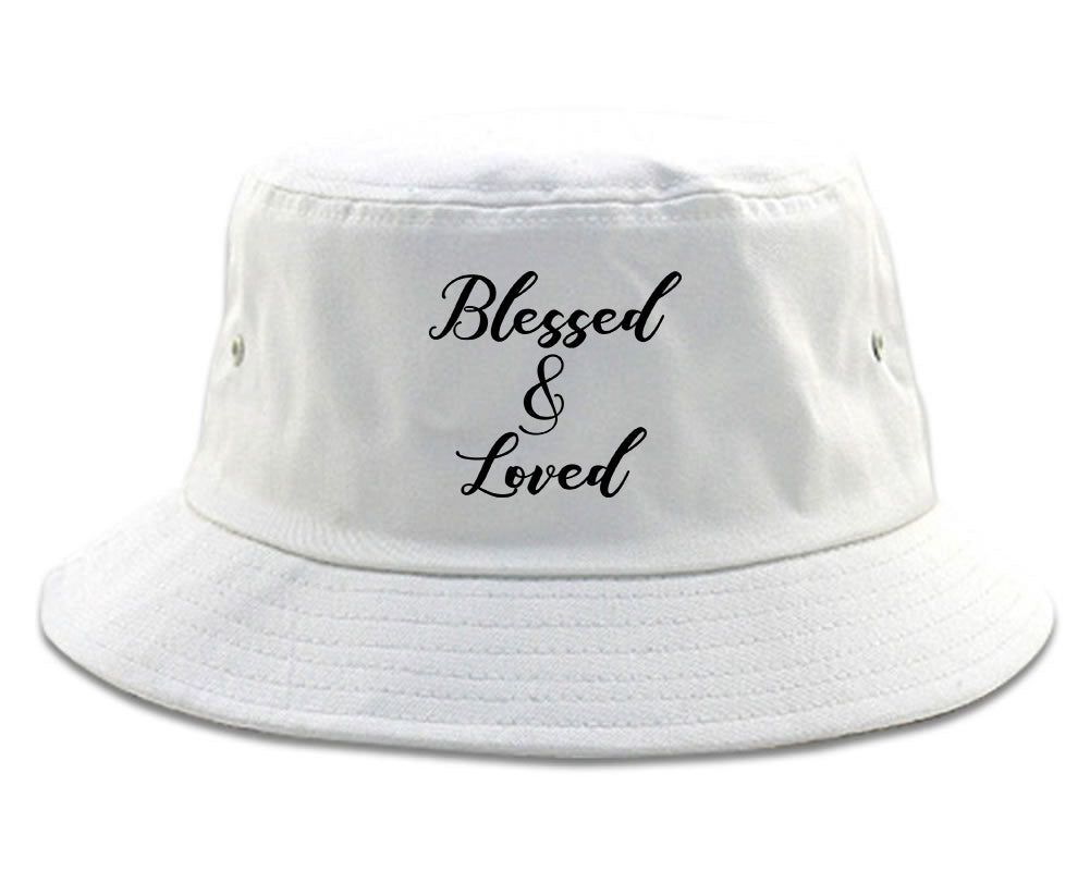 Blessed And Loved White Bucket Hat