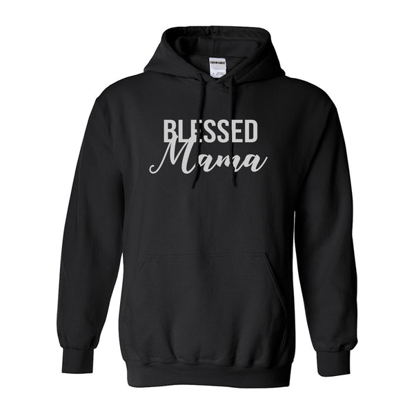 Blessed Mama Black Pullover Hoodie