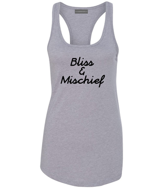 Bliss And Mischief Womens Racerback Tank Top Grey