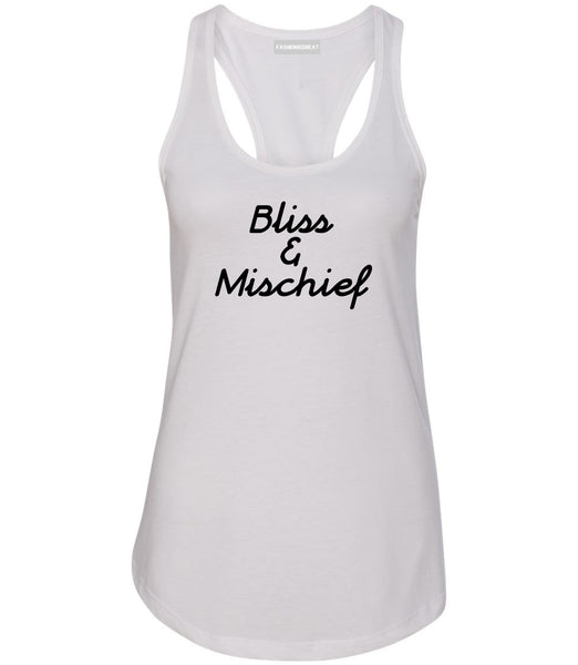 Bliss And Mischief Womens Racerback Tank Top White