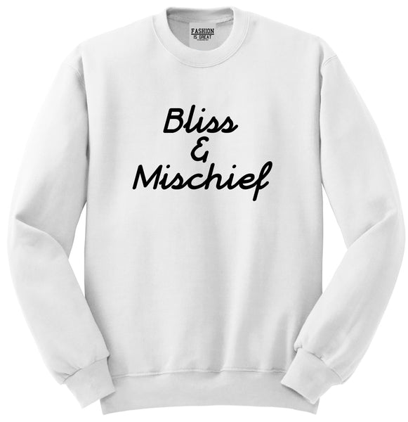 Bliss And Mischief Unisex Crewneck Sweatshirt White