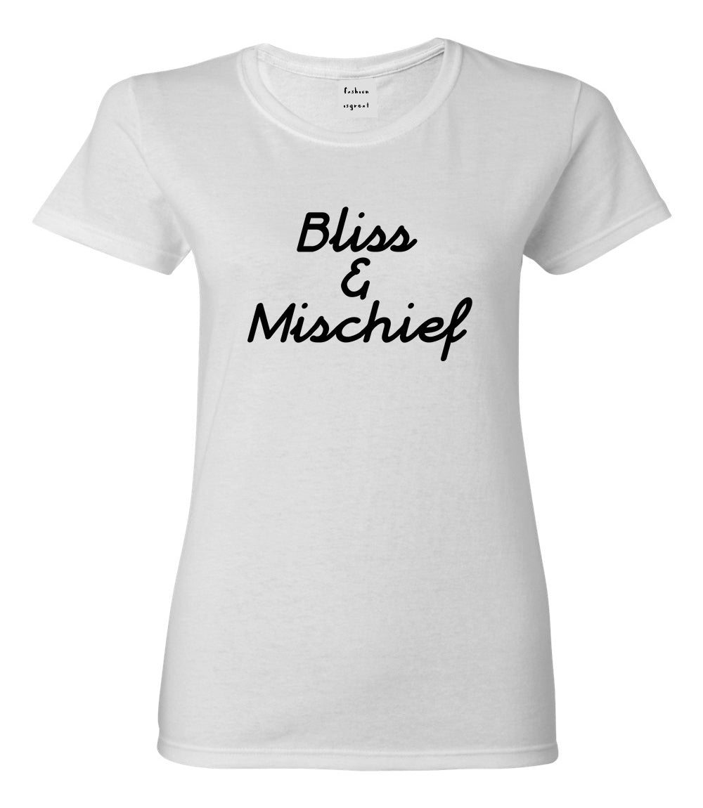 Bliss And Mischief Womens Graphic T-Shirt White