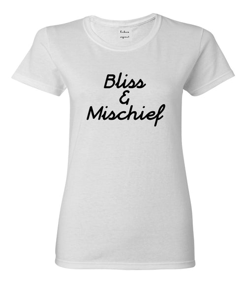 Bliss And Mischief Womens Graphic T-Shirt White