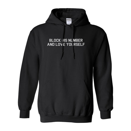 Block Love Yourself Funny Black Womens Pullover Hoodie