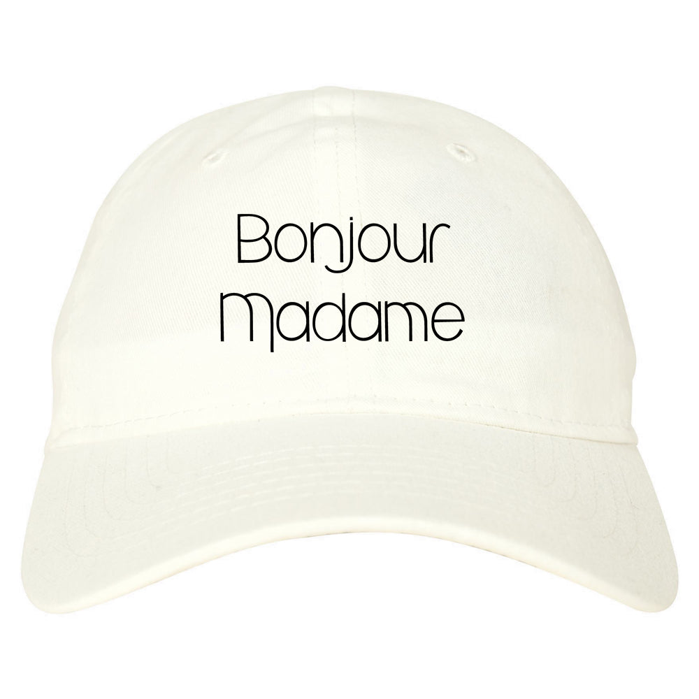 Bonjour Madame French Dad Hat White