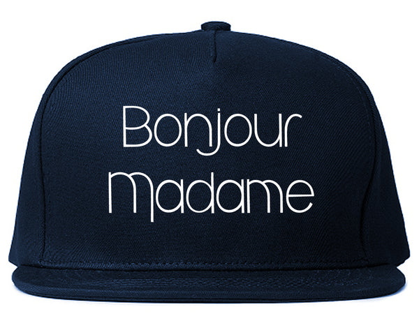 Bonjour Madame French Snapback Hat Blue