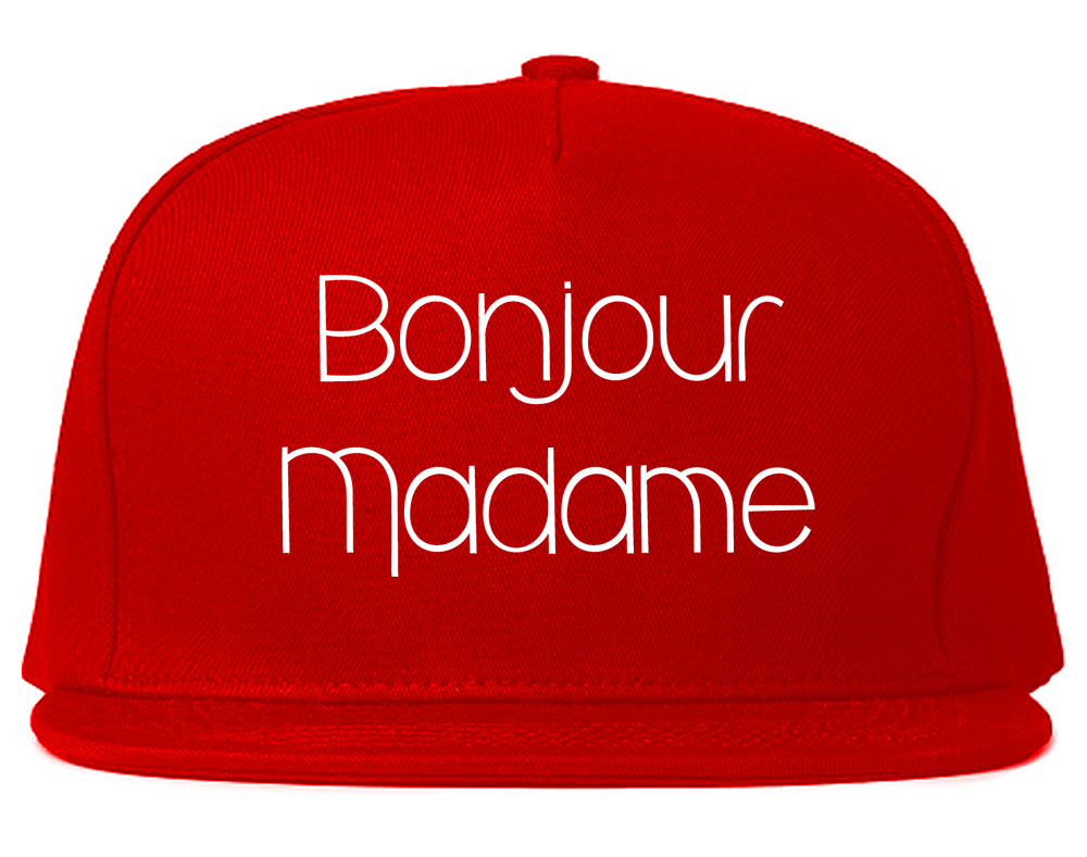 Bonjour Madame French Snapback Hat Red