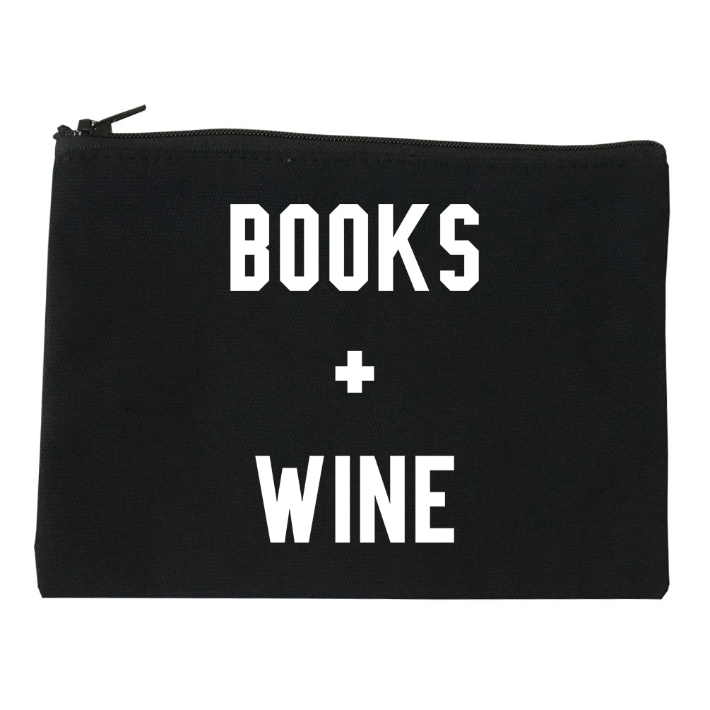 Books And Wine Black Makeup Bag