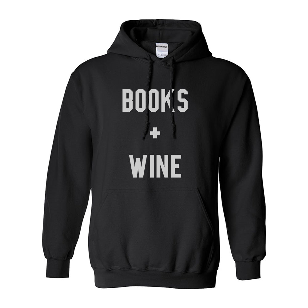 Books And Wine Black Pullover Hoodie