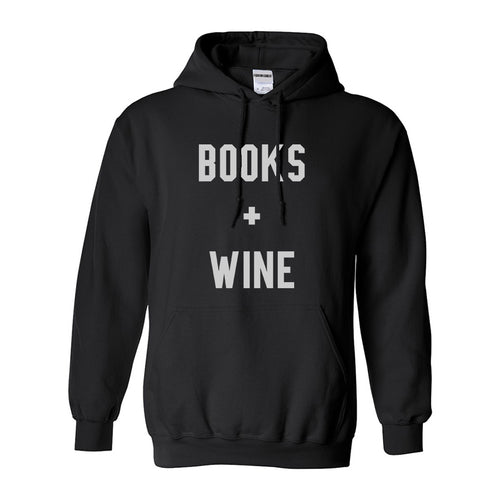 Books And Wine Black Pullover Hoodie