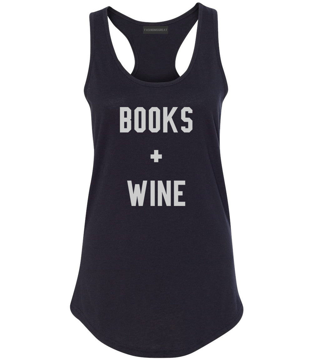 Books And Wine Black Racerback Tank Top
