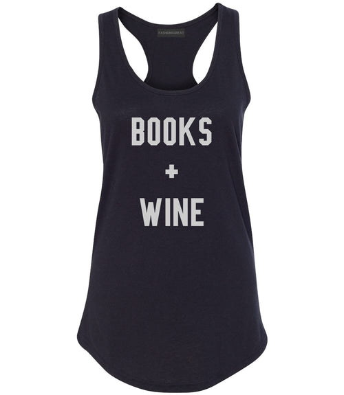Books And Wine Black Racerback Tank Top
