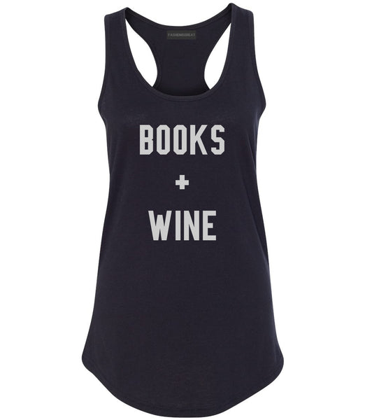 Books And Wine Black Racerback Tank Top